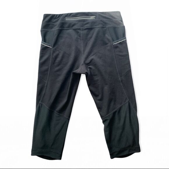Athleta Black Dobby Be Free Knicker Crop Capri Leggings S - Picture 3 of 7